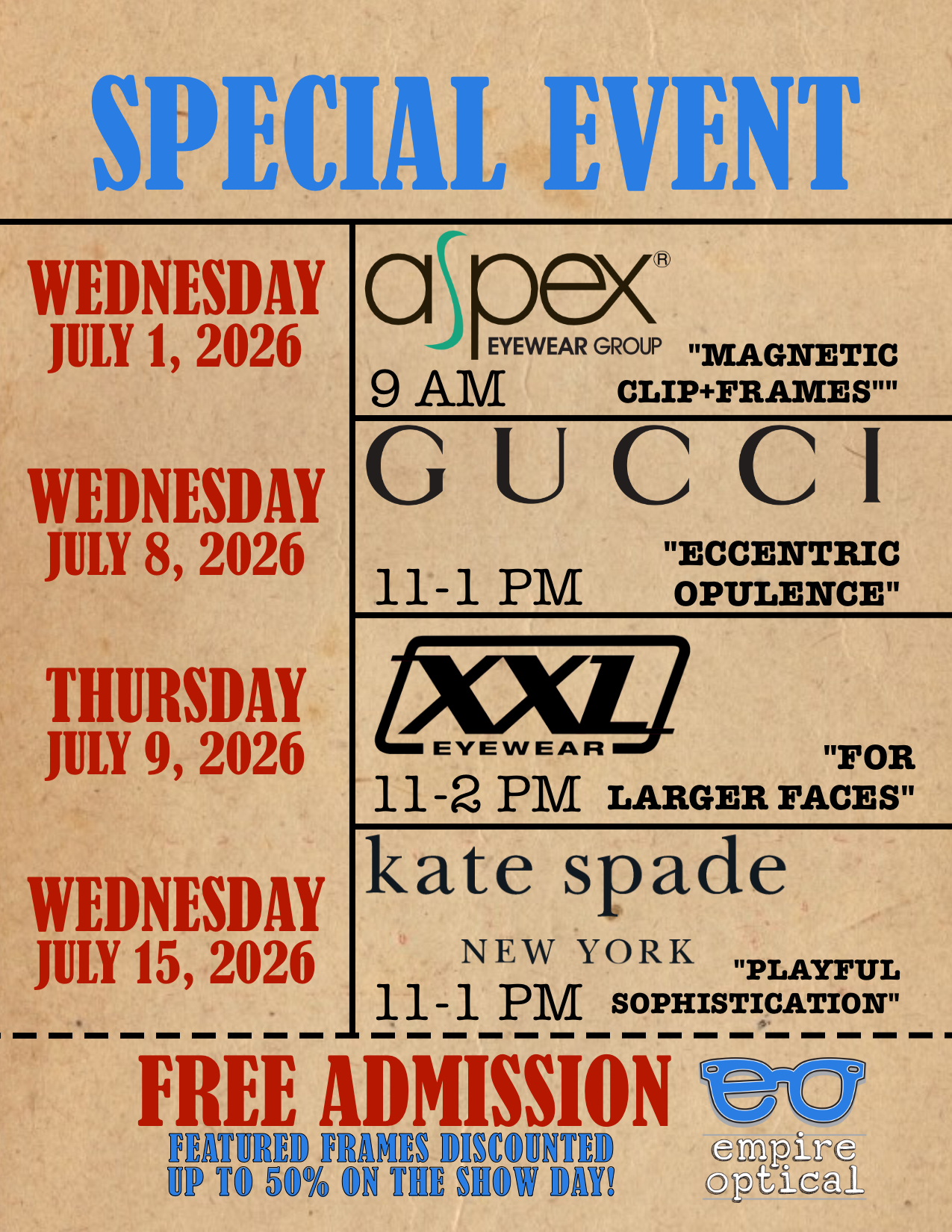 Empire Optical June July 2026